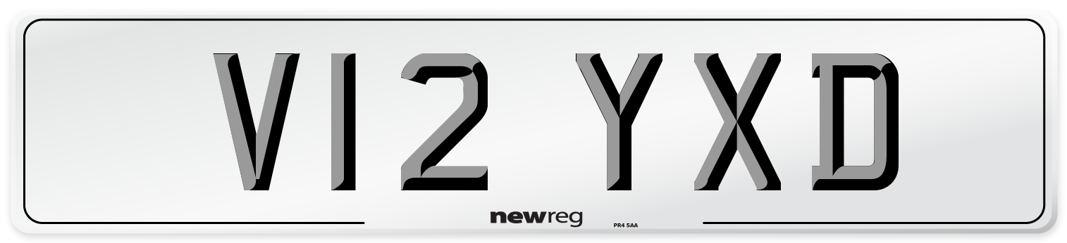 V12 YXD Number Plate from New Reg